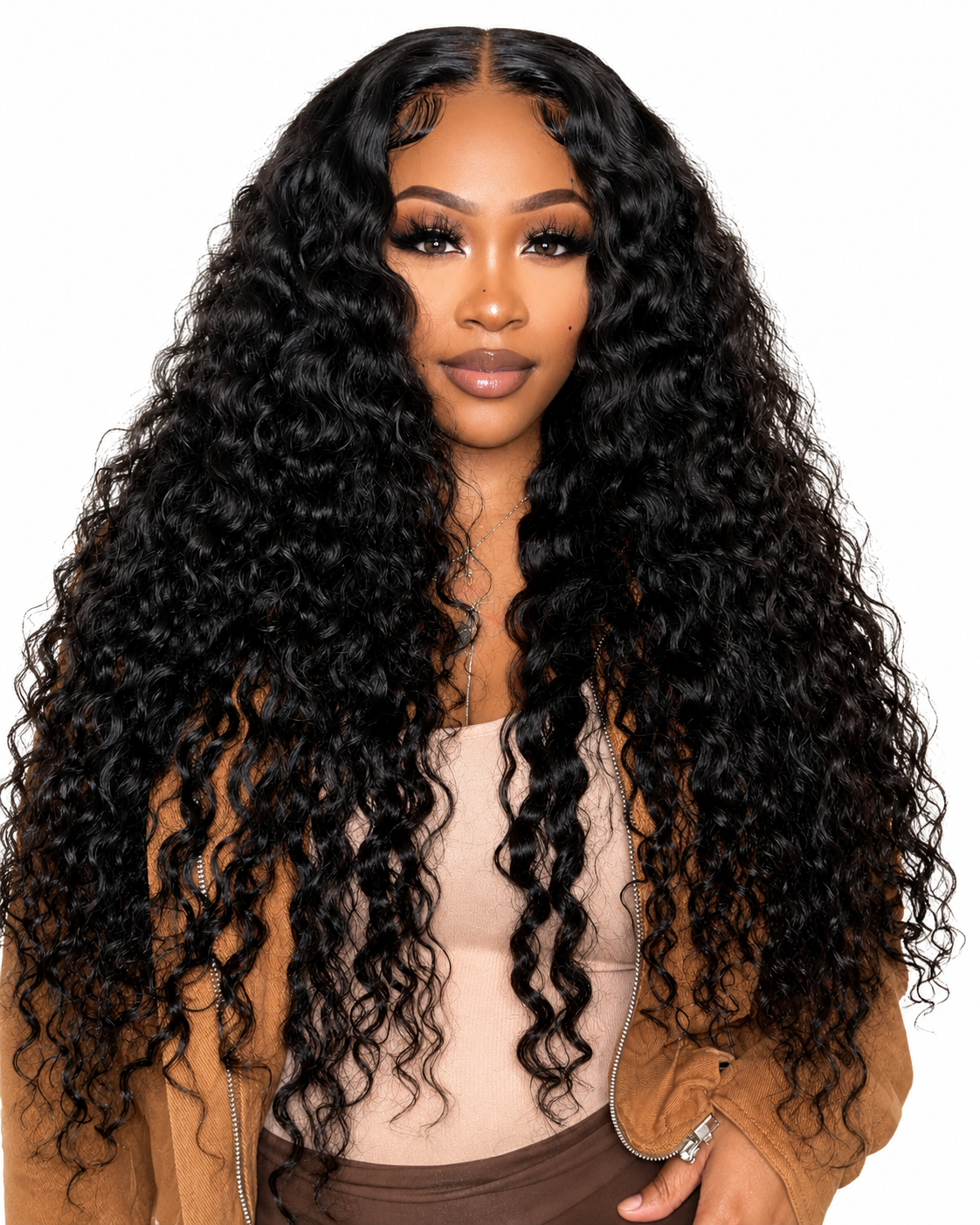 Double Drawn Water Wave 13x4 HD Lace Frontal Wig (1B/4)