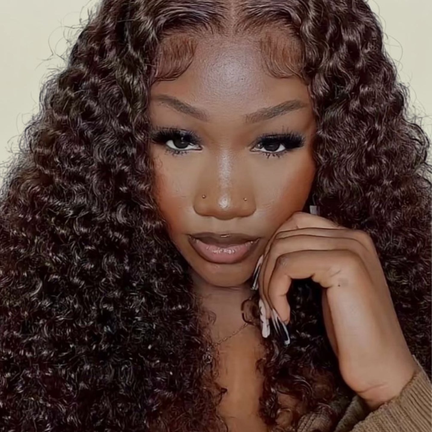 13X4 Chocolate Water Wave Wig