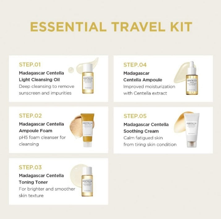 SKIN1004 Centella 5-Step Travel Skincare Set | Calming, Hydrating & Soothing