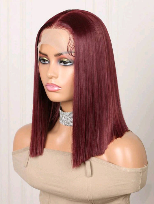 16" Burgundy Bob Lace Front Wig | Bold Colour, Full Volume & Chic Style